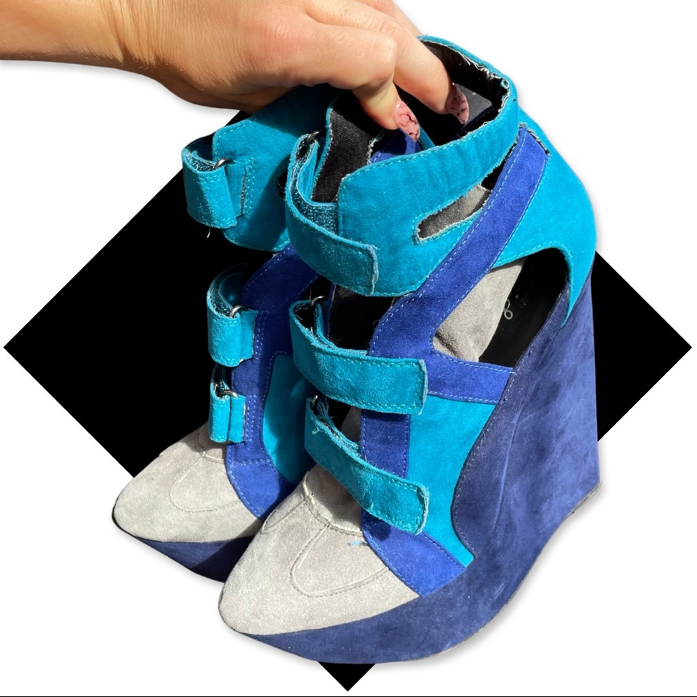 Funky Velcro Platform Heels